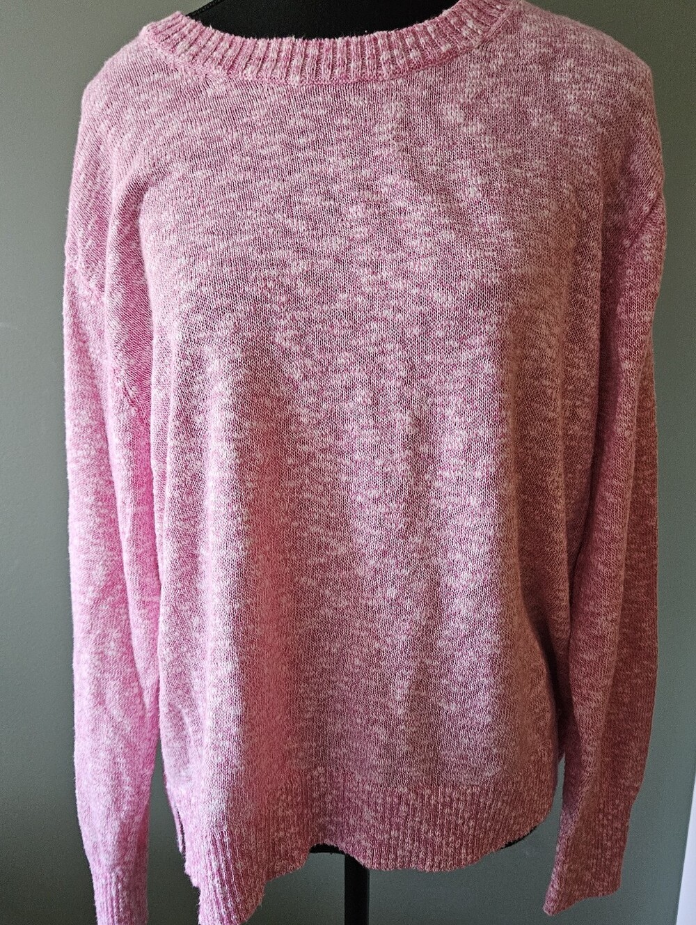 J.Crew Pink Marled Scoopneck Sweater